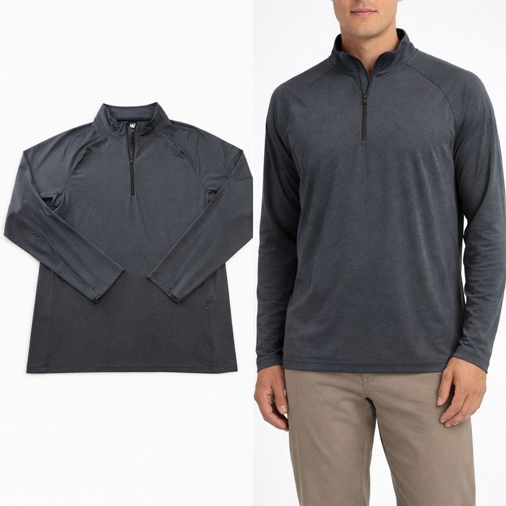 REI Co-op Quarter Zip Long Sleeve Athletic Shirt‎ Men's XLarge Charcoal Gray